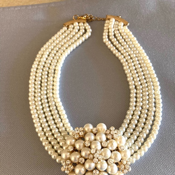 STATEMENT Necklace. Faux PEARLS with PENDANT. BEAUTIFUL STUNNING - Picture 11 of 16